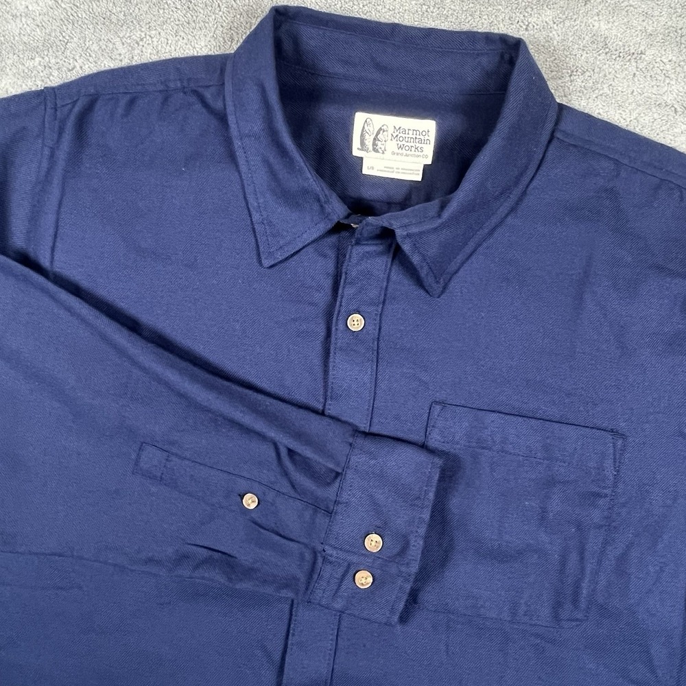 Marmot Mountain Works Flannel Shirt Men's Large Plaid Heavyweight Button Up